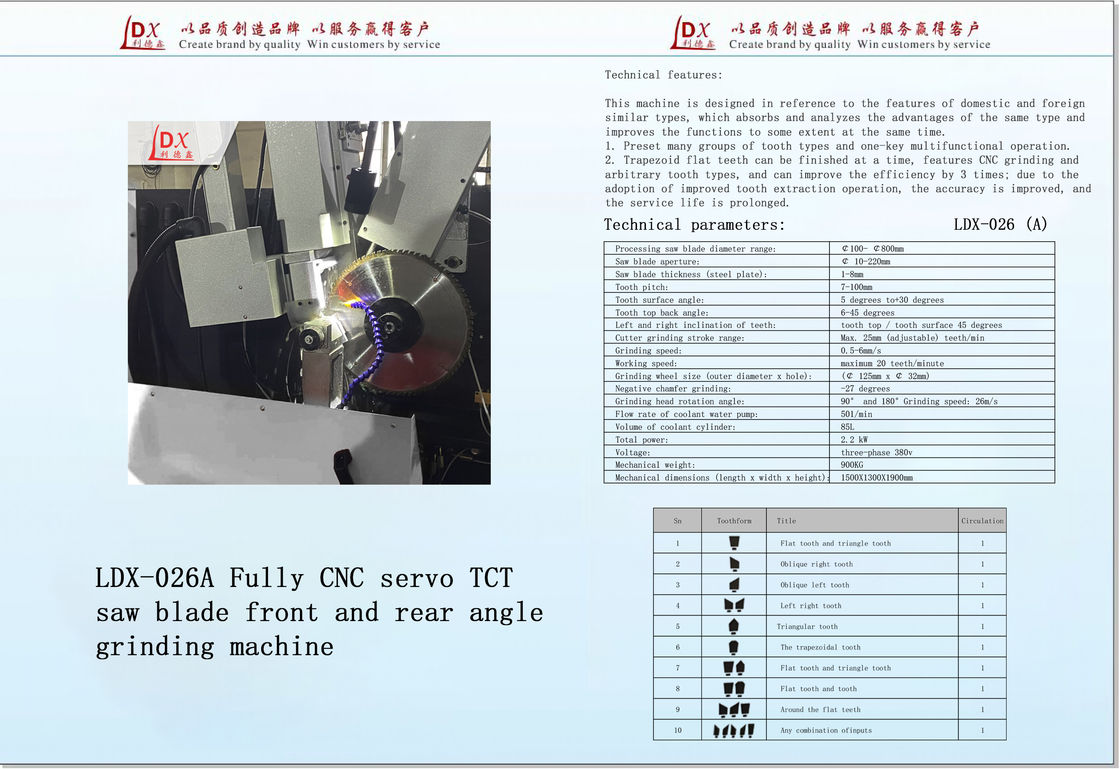 Ull CNC Servo Feed TCT Saw Blade Grinding Machine Dengan Gigi Tangga LDX-026A